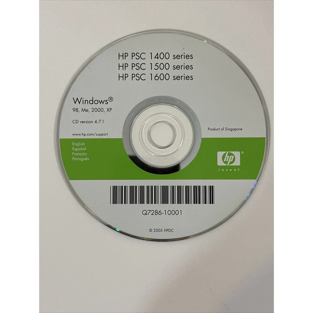HP PSC 1400 1500 1600 Series Printer Software Driver CD Windows XP 98